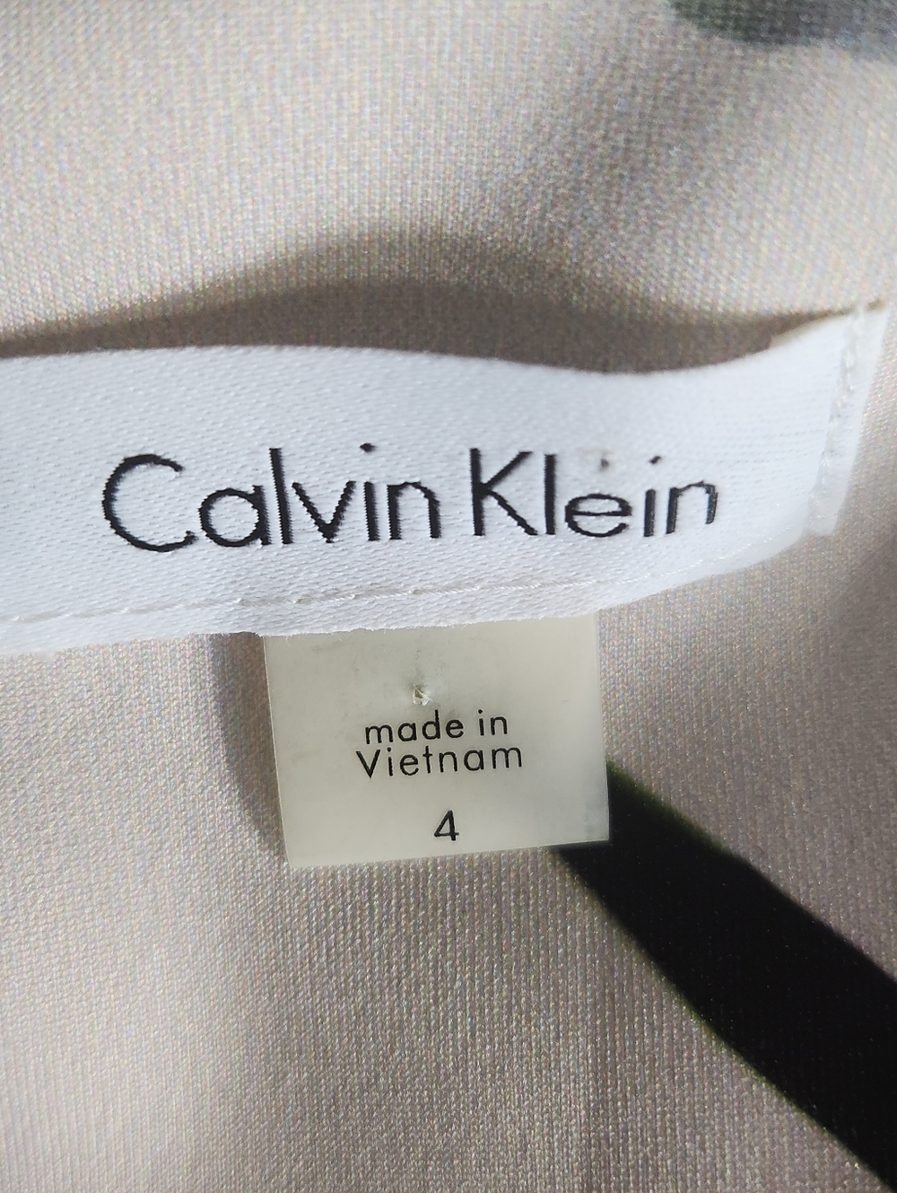 Calvin Klein Calla Lily Print Scuba Stretch Sheath Dress Size 4 Beige Green NWT - Picture 5 of 11